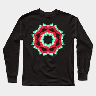 Red and green mandala Long Sleeve T-Shirt